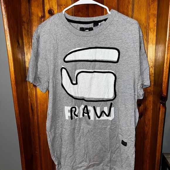 G Star Raw Big logo t-shirt Y2K cw21 hype rare‎ retro Size XL Color Grey - Picture 1 of 4